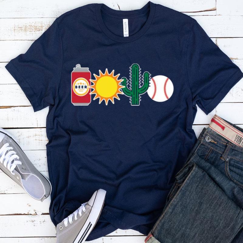 Beer Sun Cactus And Baseball Spring Training Shirts