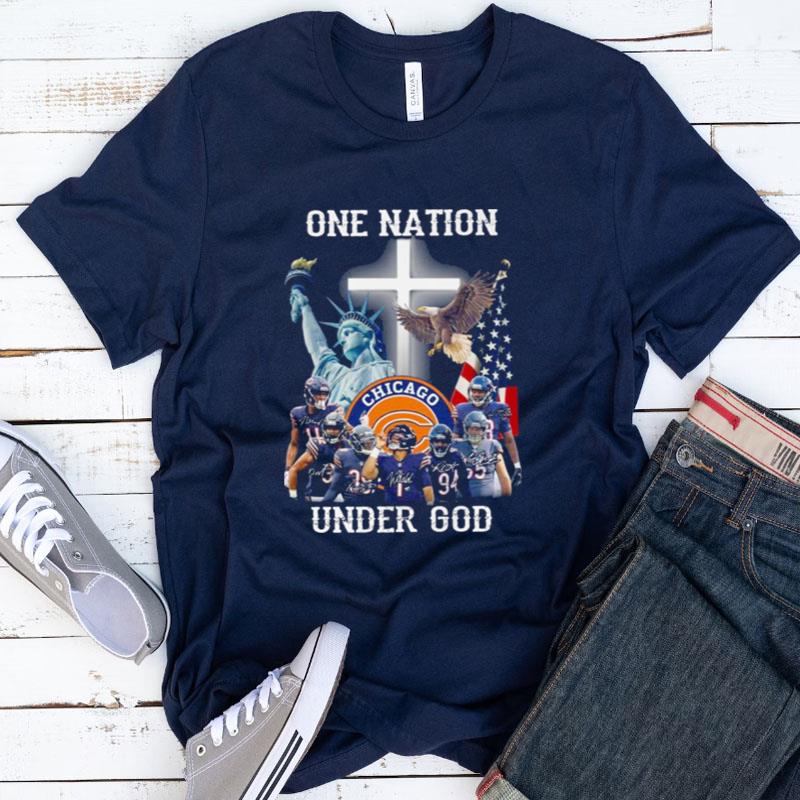 Chicago Bears Team Football One Nation Under God Signatures Shirts