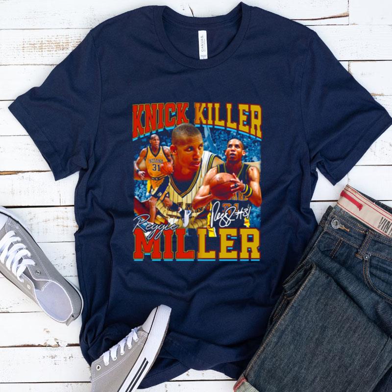 Collage Design Reggie Miller Choke Signature Basketball Shirts