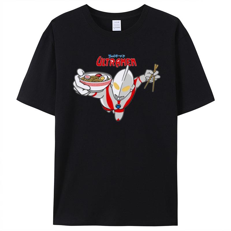 Flying Ultramen Eating Ramen Ultraman Shirts