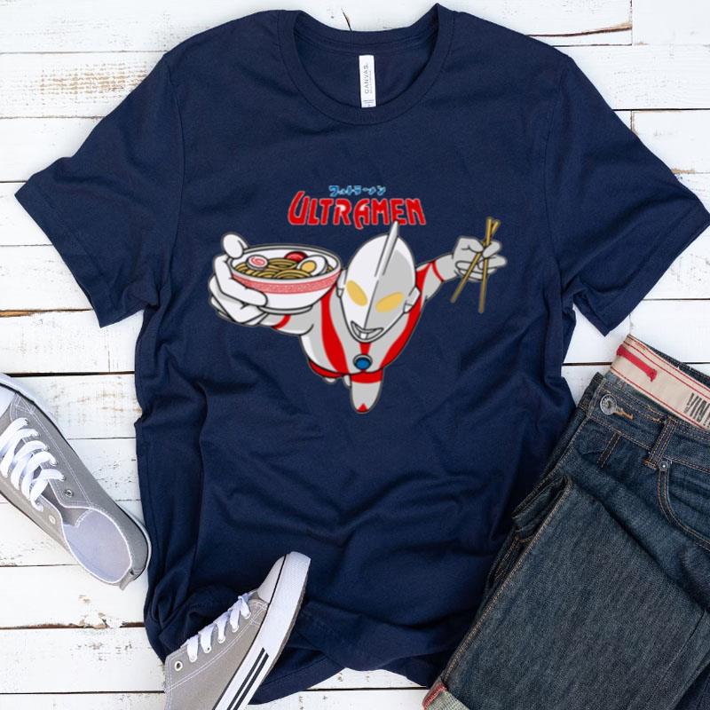 Flying Ultramen Eating Ramen Ultraman Shirts