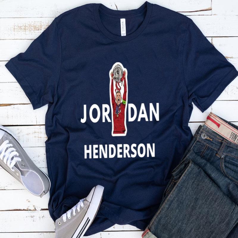 Jordan Henderson Liverpool Holding The Trophy Shirts