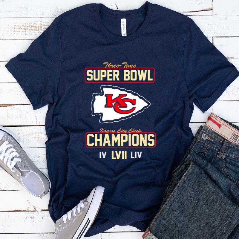 Kansas City Chiefs Super Bowl Lvii Champions 3 Time Super Bowl Shirts