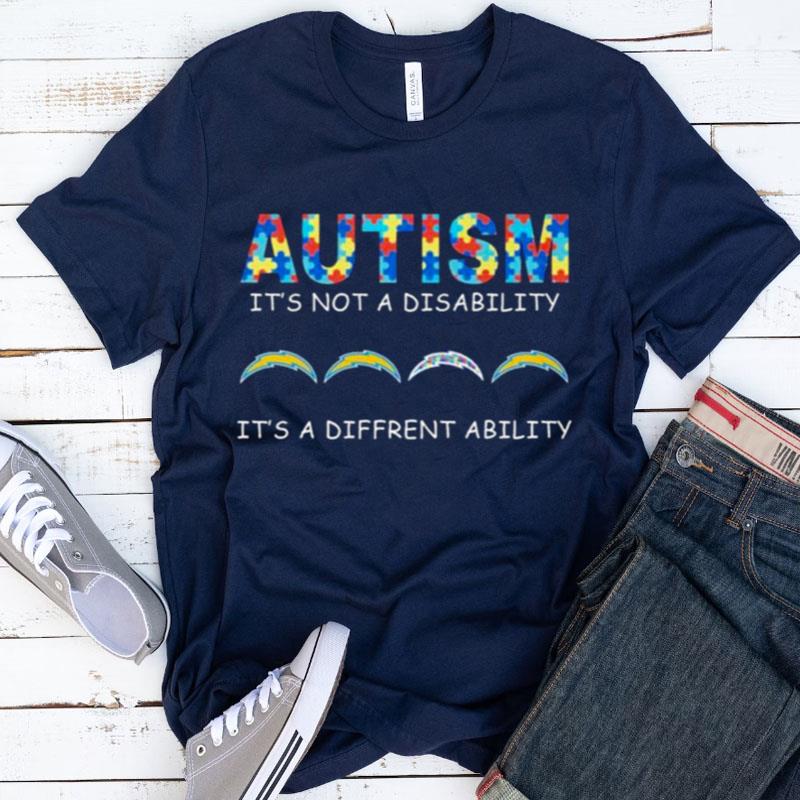 Los Angeles Chargers Autism It's Not A Disability It's A Different Ability Shirts