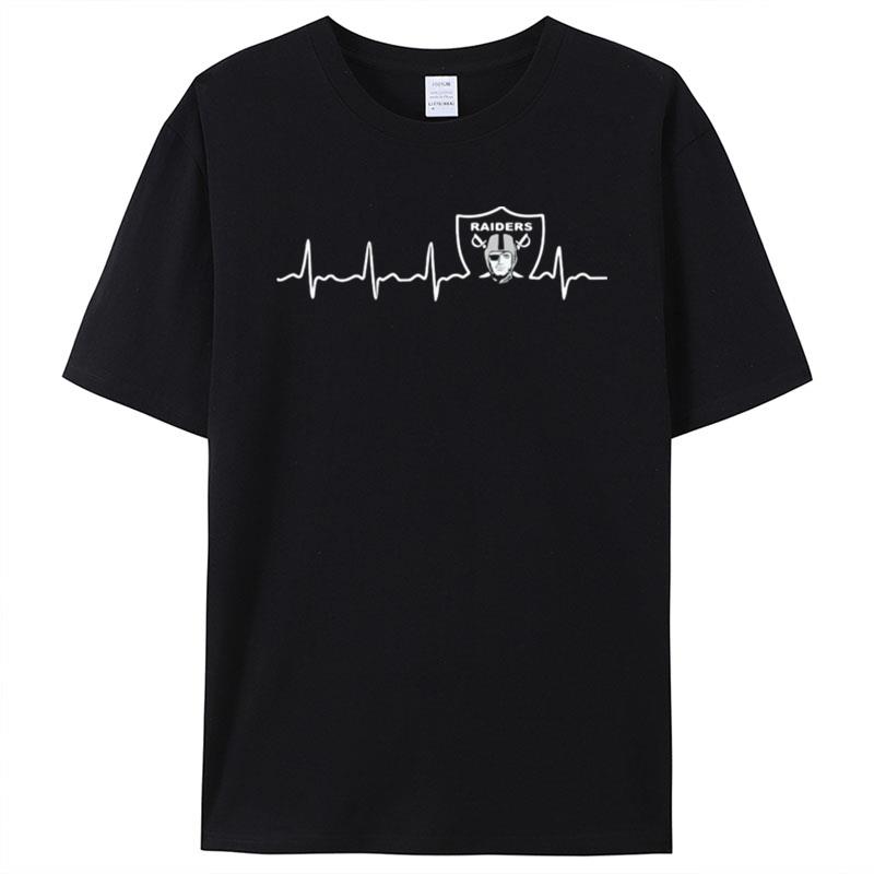 Los Angeles Raiders Logo Heartbeat Shirts