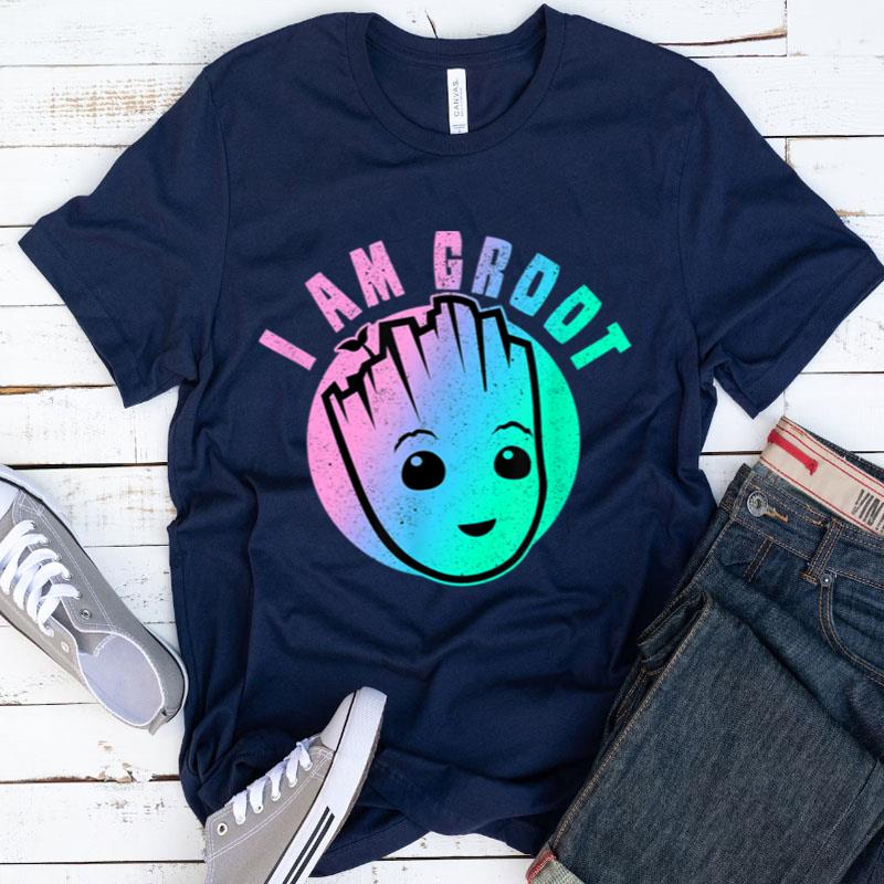 Marvel I Am Groot Big Face Groot Gradient Shirts