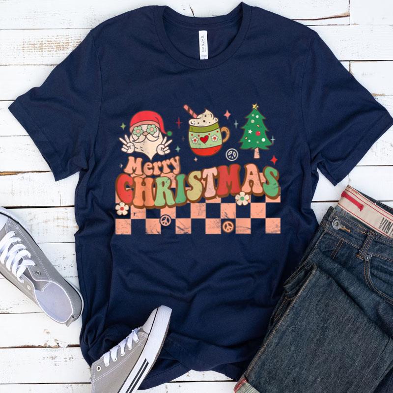 Merry Christmas Cute Santa Claus Winter Holiday Retro Groovy Shirts