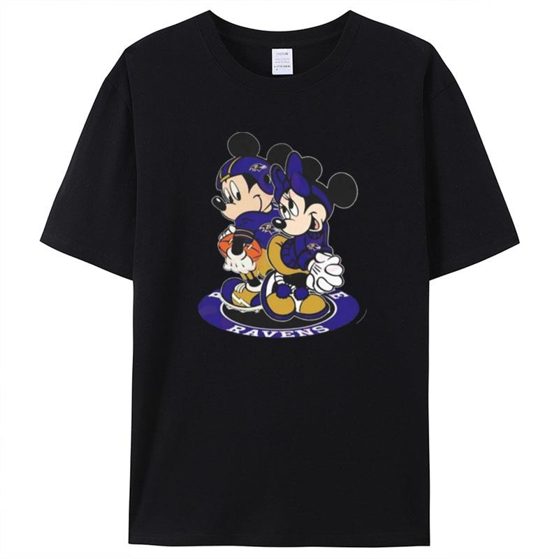 NFL Baltimore Ravens Mickey Mouse And Minnie Mouse Shirts