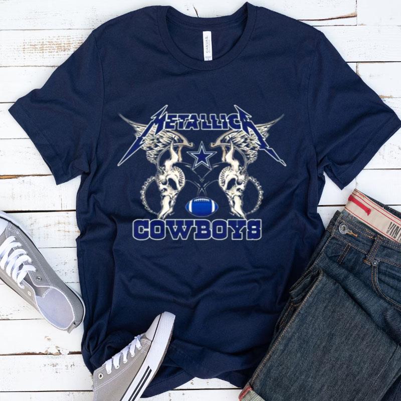 NFL Dallas Cowboys Logo Black Metallica Wings Shirts