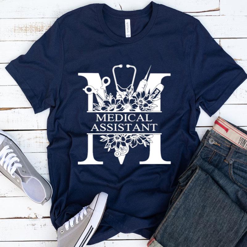 Nurse Split Floral Frame Medical Assistan Shirts