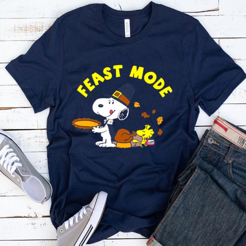 Peanuts Feast Mode Thanksgiving Snoopy And Woodstock Shirts