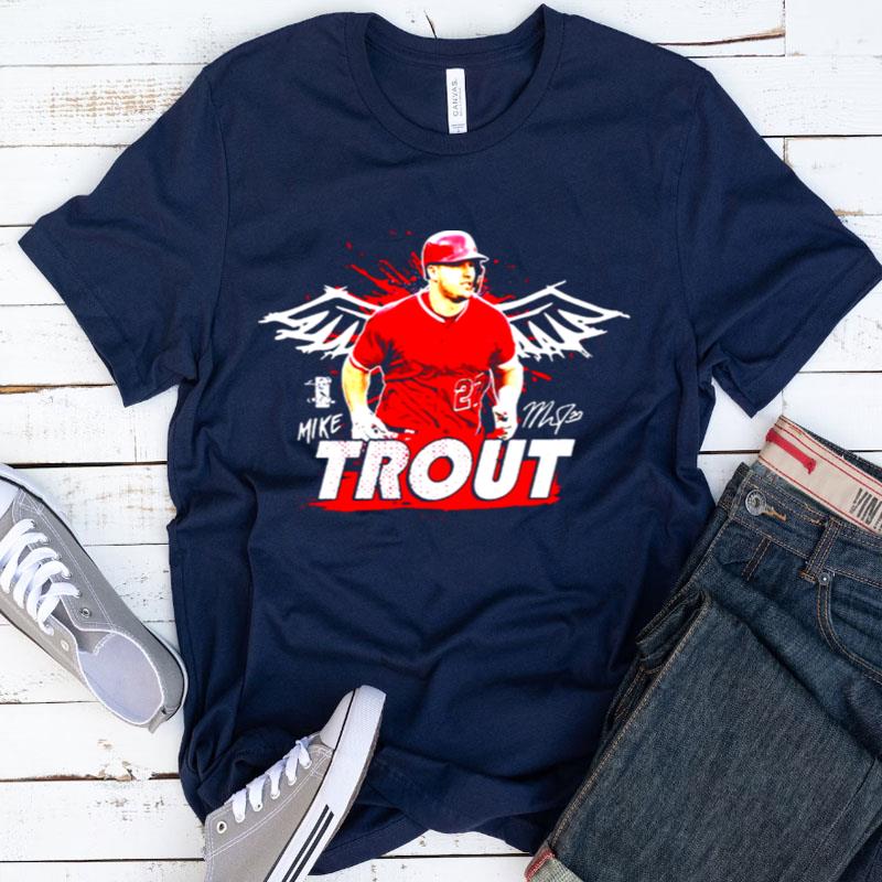 Red Design Mike Trout And Wings Shirts