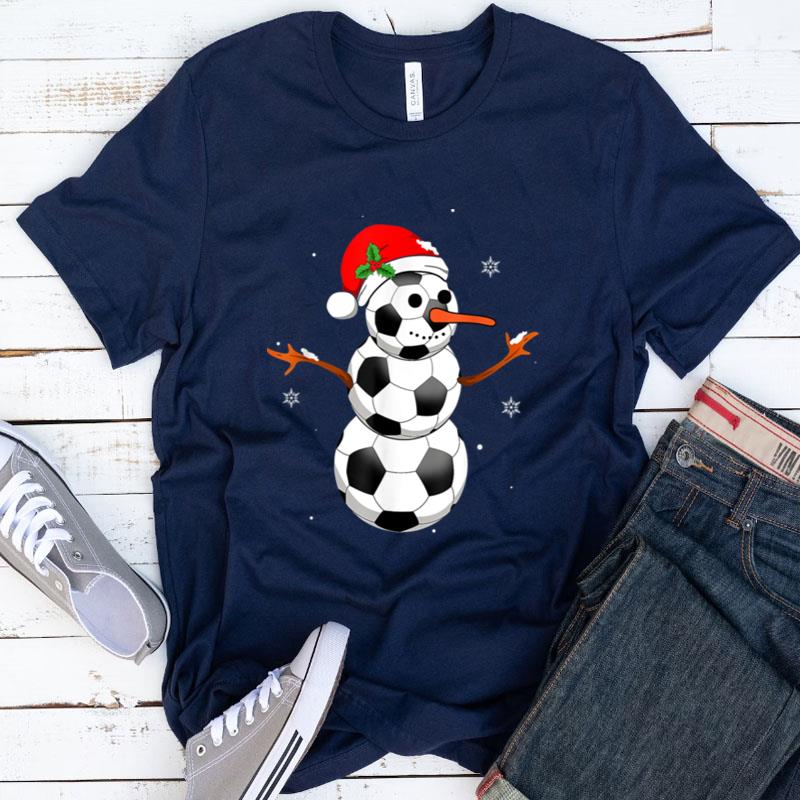 Soccer Santa Hat Snowman Christmas Lights Funny Xmas Squad Shirts