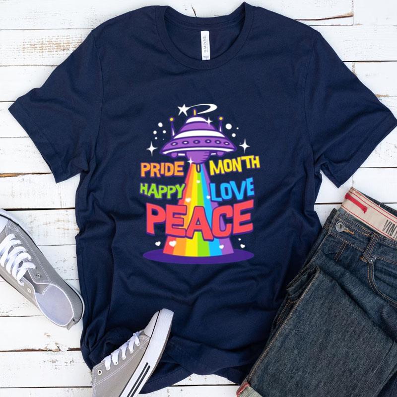 Space Rainbow Retro Pride Month Happy Love Peace Shirts
