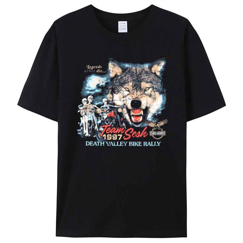 Team Sesh Wolf 1997 Death Valley Bike Rally Shirts