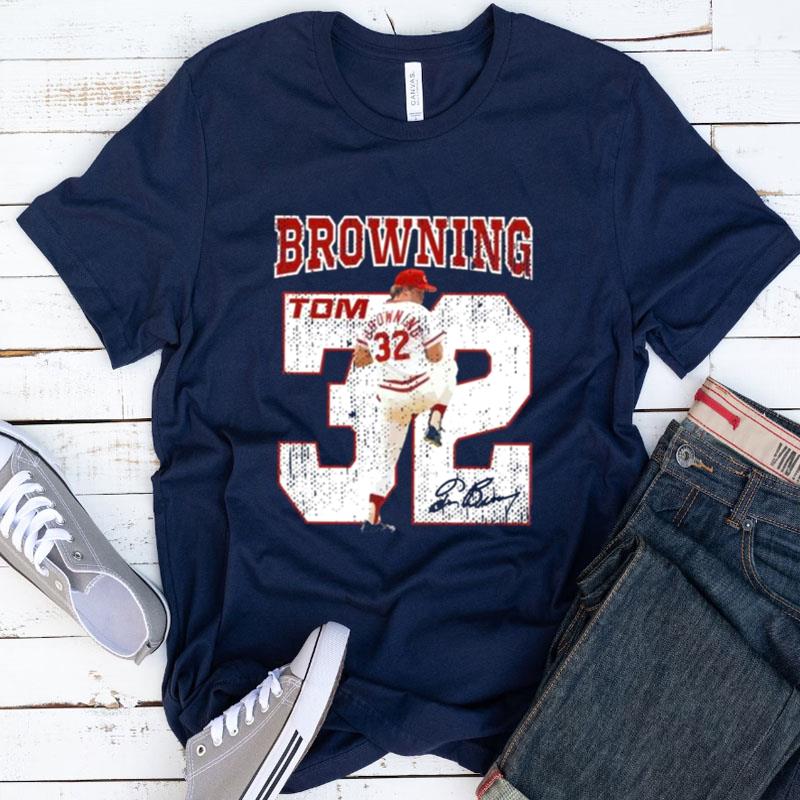 Tom Browning Mr Perfect Baseball Player Signature Shirts
