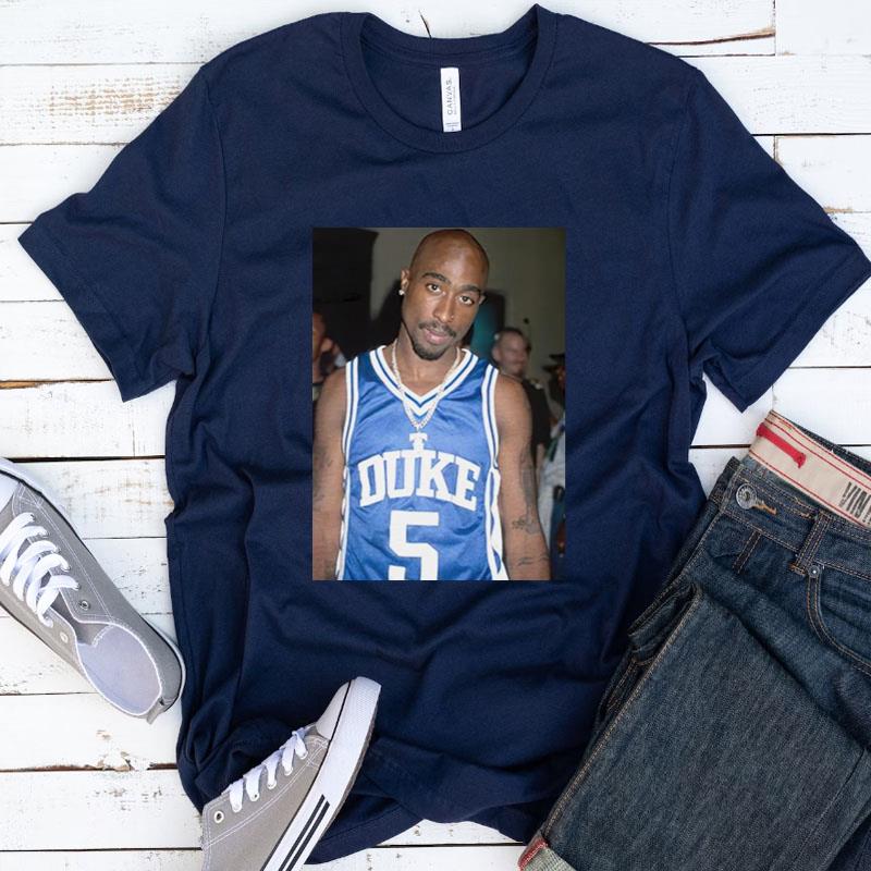 Tupac Shakur Wearing Duke Blue Devils Jersey Shirts