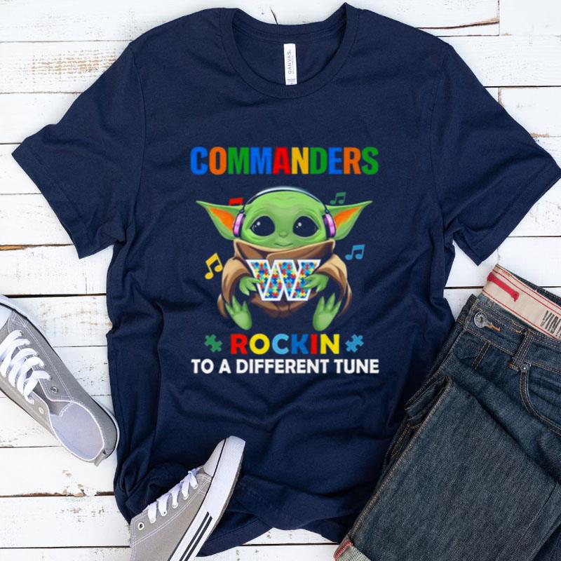 Baby Yoda Hug Washington Commanders Autism Rockin To A Different Tune Shirts