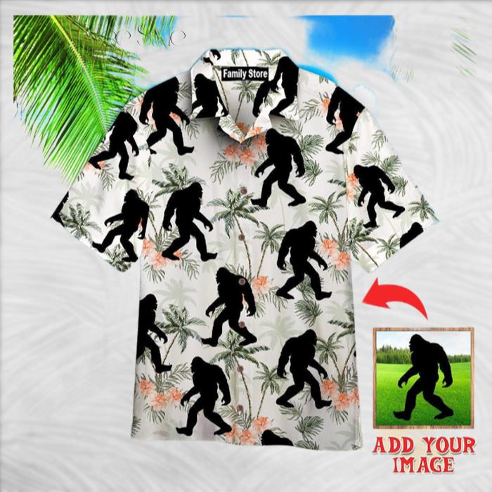 Bigfoot Coconut Tree Tropical Custom Hawaiian Shirt