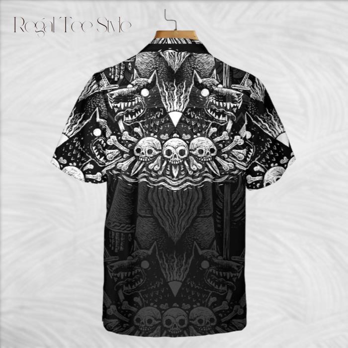 Black And White Viking Odin Norse Mythology Hawaiian Shirt