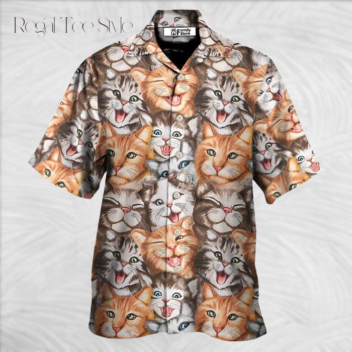 Cat Cute Happy Life With Funny Little Cat Hawaiian Shirt