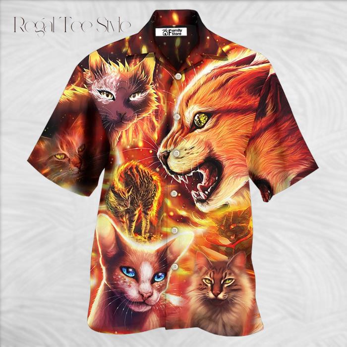 Cat Play Fire Hawaiian Shirt