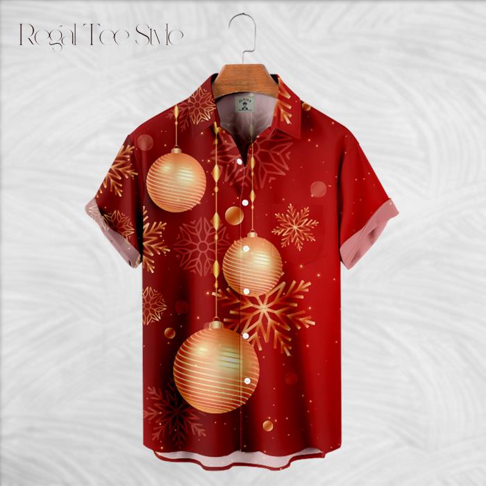 Christmas Decorative Yellow Ball Hawaiian Shirt