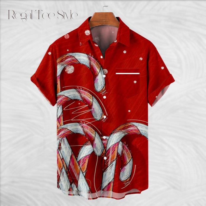 Christmas Walking Stick Hawaiian Shirt