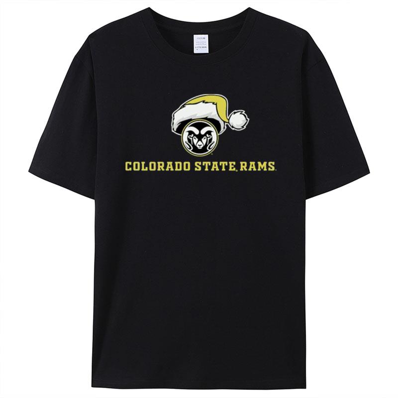 Colorado State Rams Logo With Santa Hat Shirts