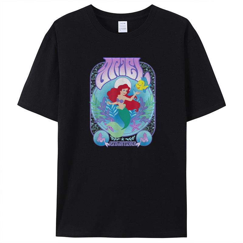 Disney Little Mermaid Ariel Seventies Retro Poster Shirts