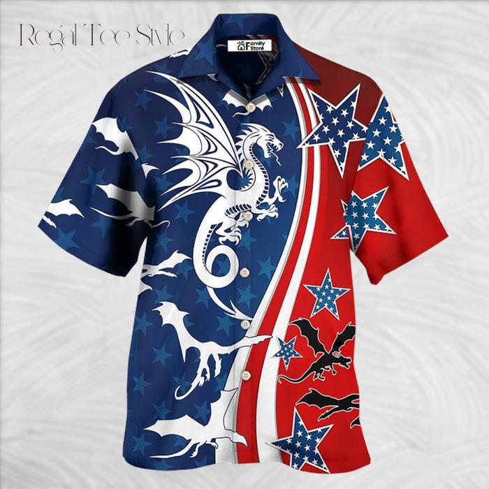 Dragon Independence Day America Hawaiian Shirt