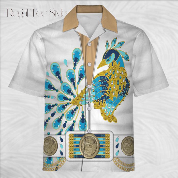 Elvis Presley Peacock Outfit Hawaiian Shirt