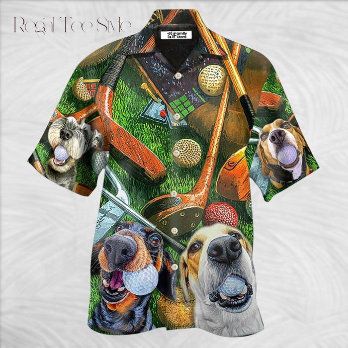 Golf Vintage Style Funny Dog Hawaiian Shirt