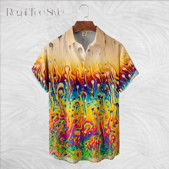 Gradient Oil Colors Hawaiian Shirt