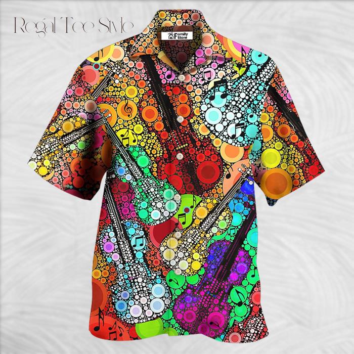 Guitar Scroll Bubble Hawaiian Shirt