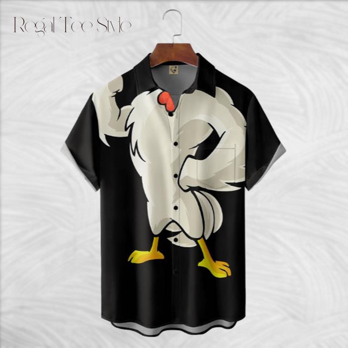 Halloween Chicken Black Hawaiian Shirt