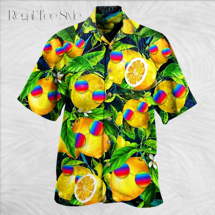Hippie Funny Lemon Peace Hawaiian Shirt