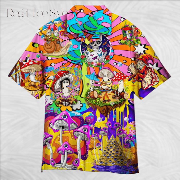 Hippie Mushroom Peace Life Hawaiian Shirt