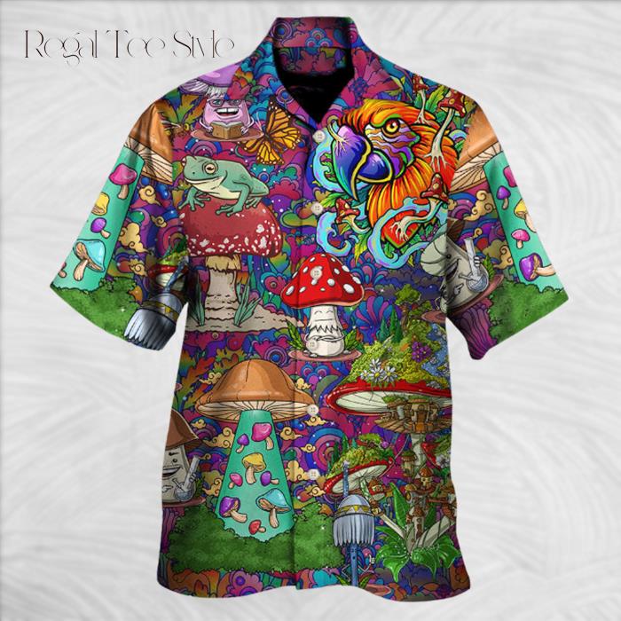 Hippie Mushroom Peace Lover Hawaiian Shirt
