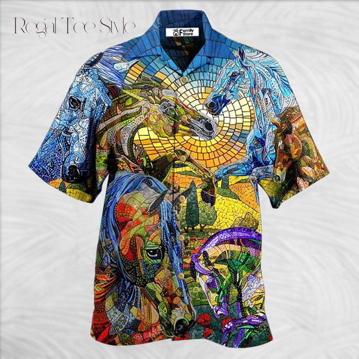 Horse Abstract Style Hawaiian Shirt