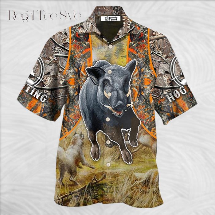 Hunting Hog Hunting Camo Hawaiian Shirt