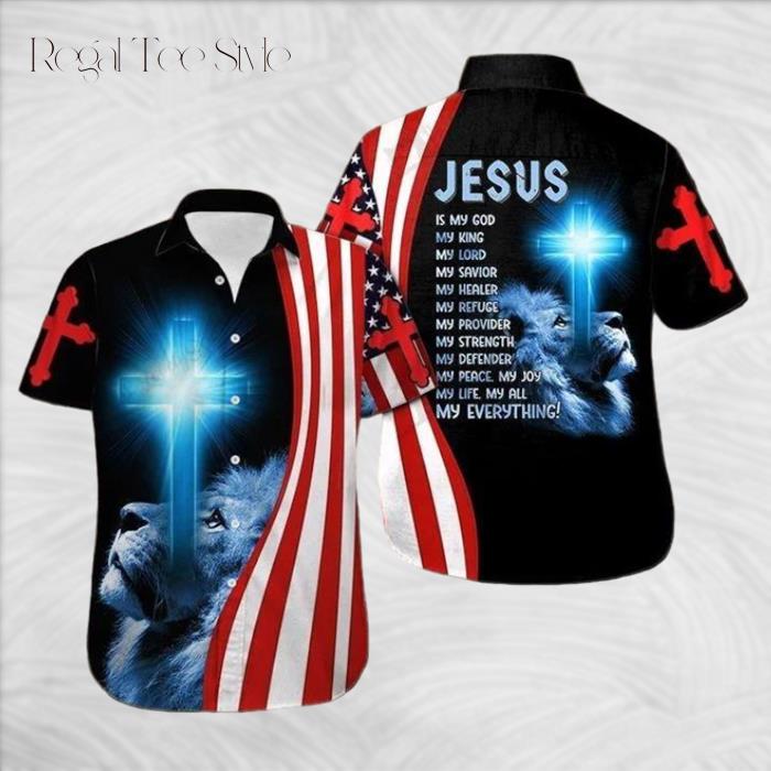 Jesus Is My God Black Hawaiian Shirt