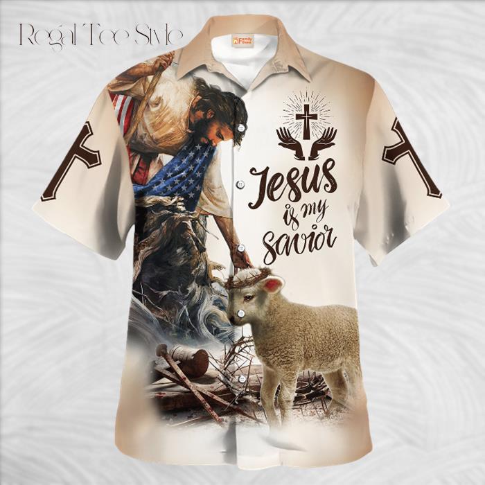 Jesus Is My Savion Jesus With Goat Hawaiian Shirt