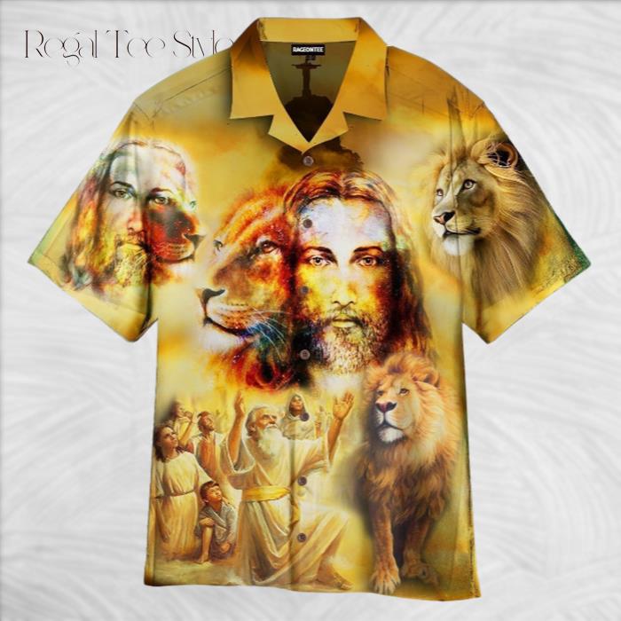 Jesus Lion Are Glowing Hawaiian Shirt