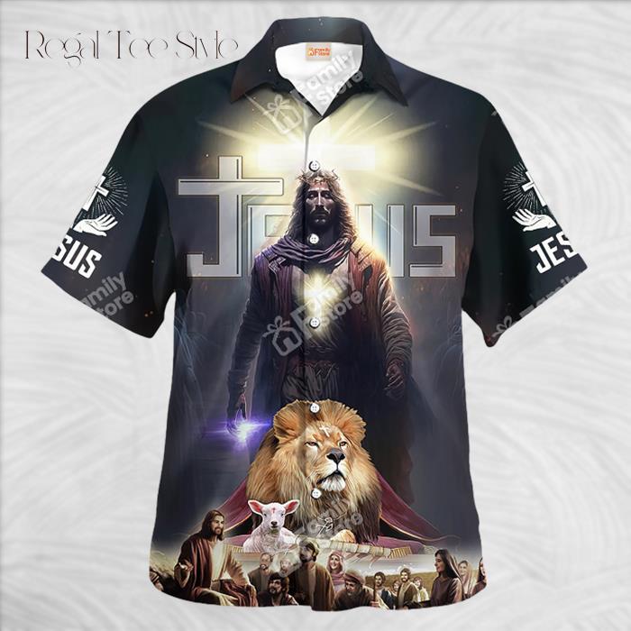 Jesus Saves Animals Lion Hawaiian Shirt