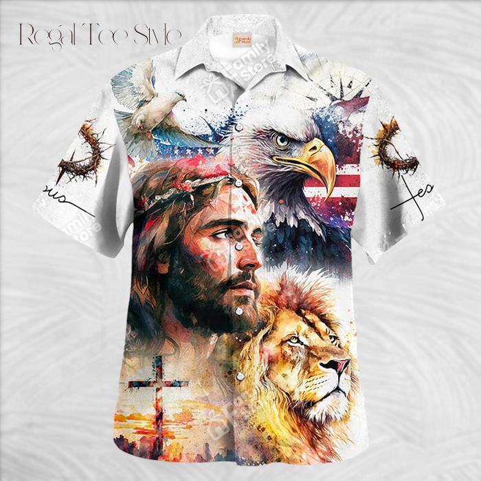 Jesus With Animal Colorful Hawaiian Shirt