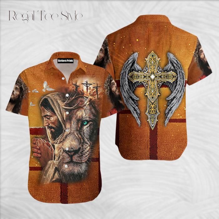 Lion Cross Jesus Hawaiian Shirt