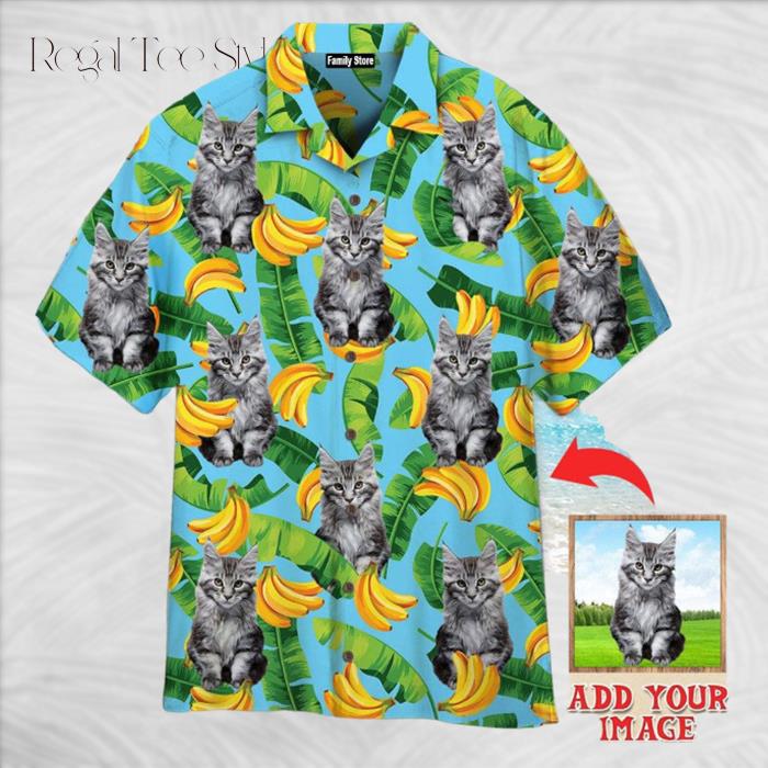 Maine Coon Cats Love Banana Custom Hawaiian Shirt