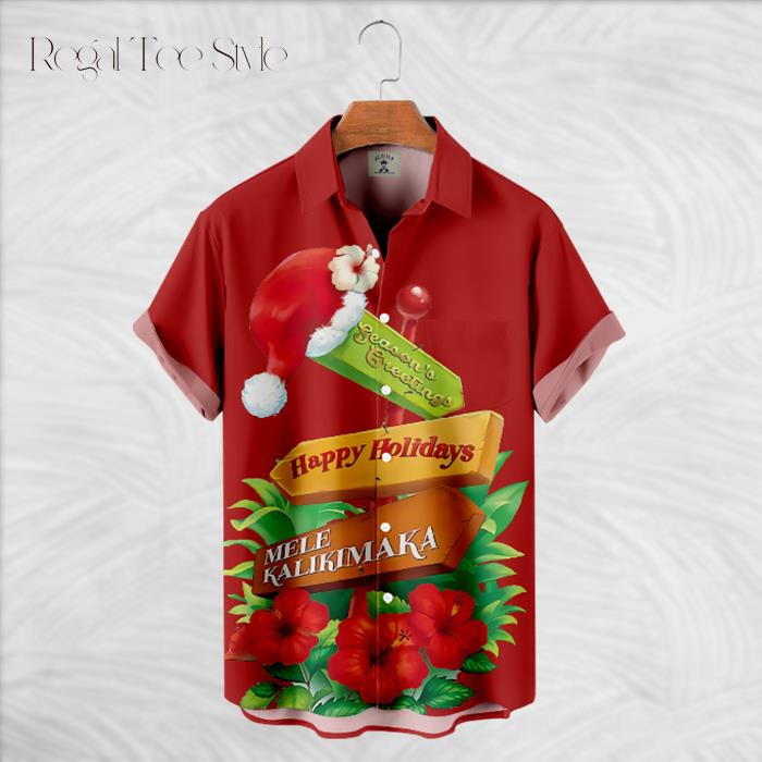 Merry Christmas Season Greetings Mele Kalikimaka Hawaiian Shirt