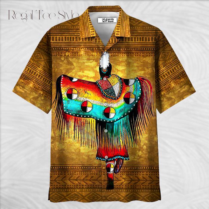 Native Cool Style Love Peace Brown Hawaiian Shirt